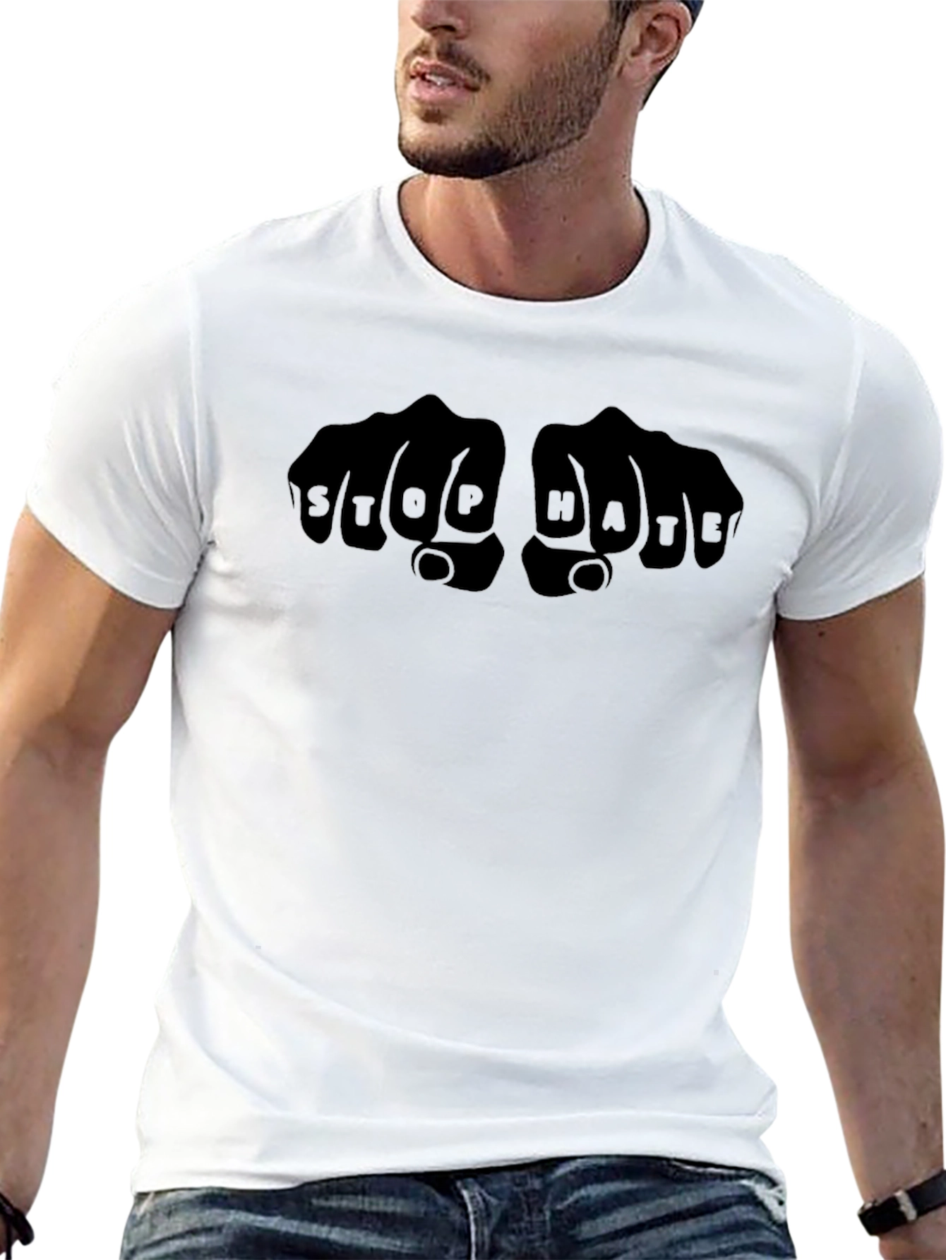 Stop Hate Fist Bump Graphic Tee - Unisex