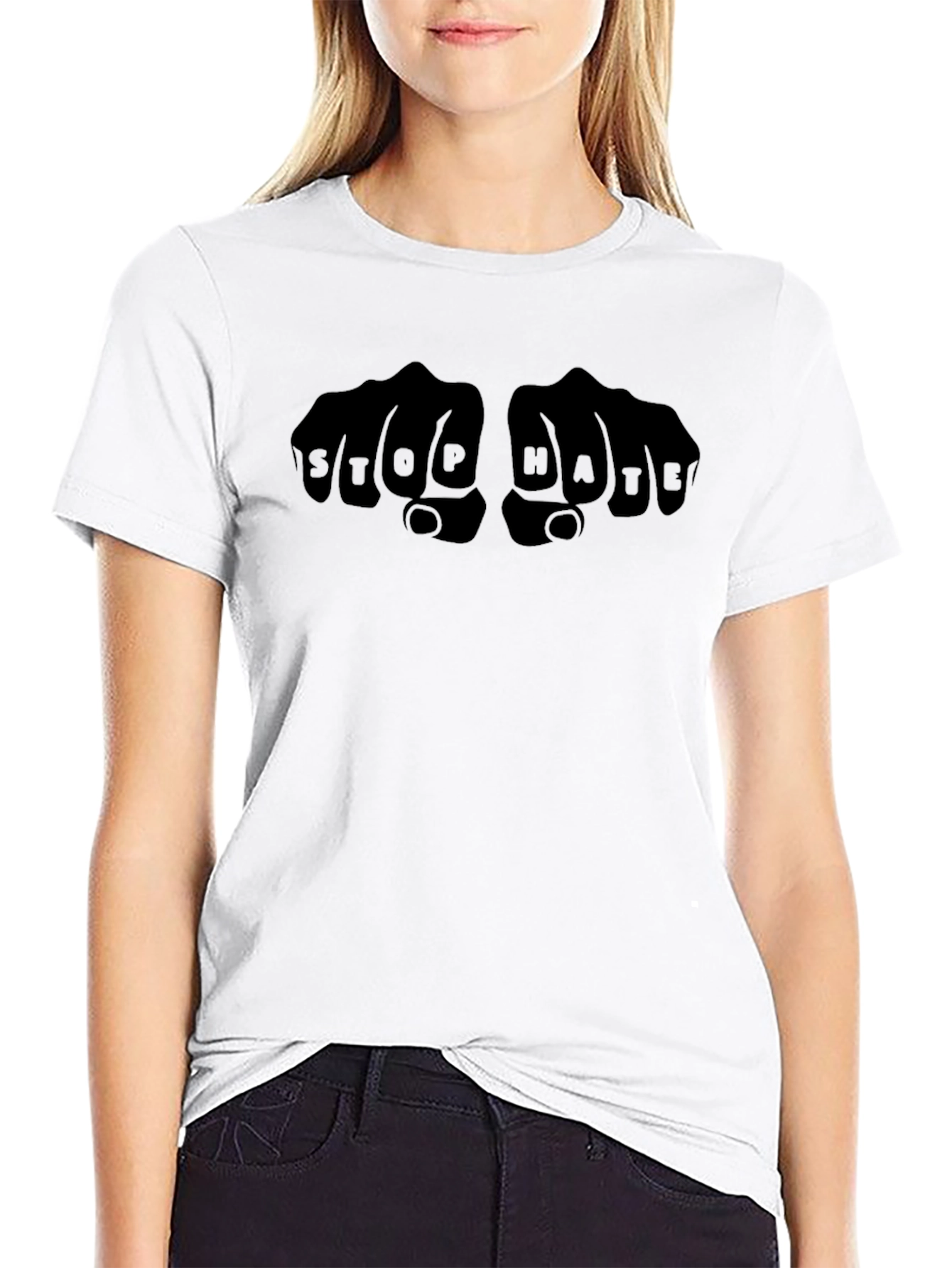 Stop Hate Fist Bump Graphic Tee - Unisex