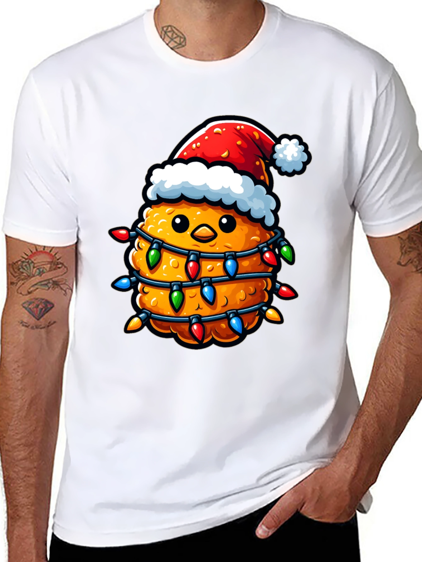 Festive Chicken Nugget Christmas T-Shirt