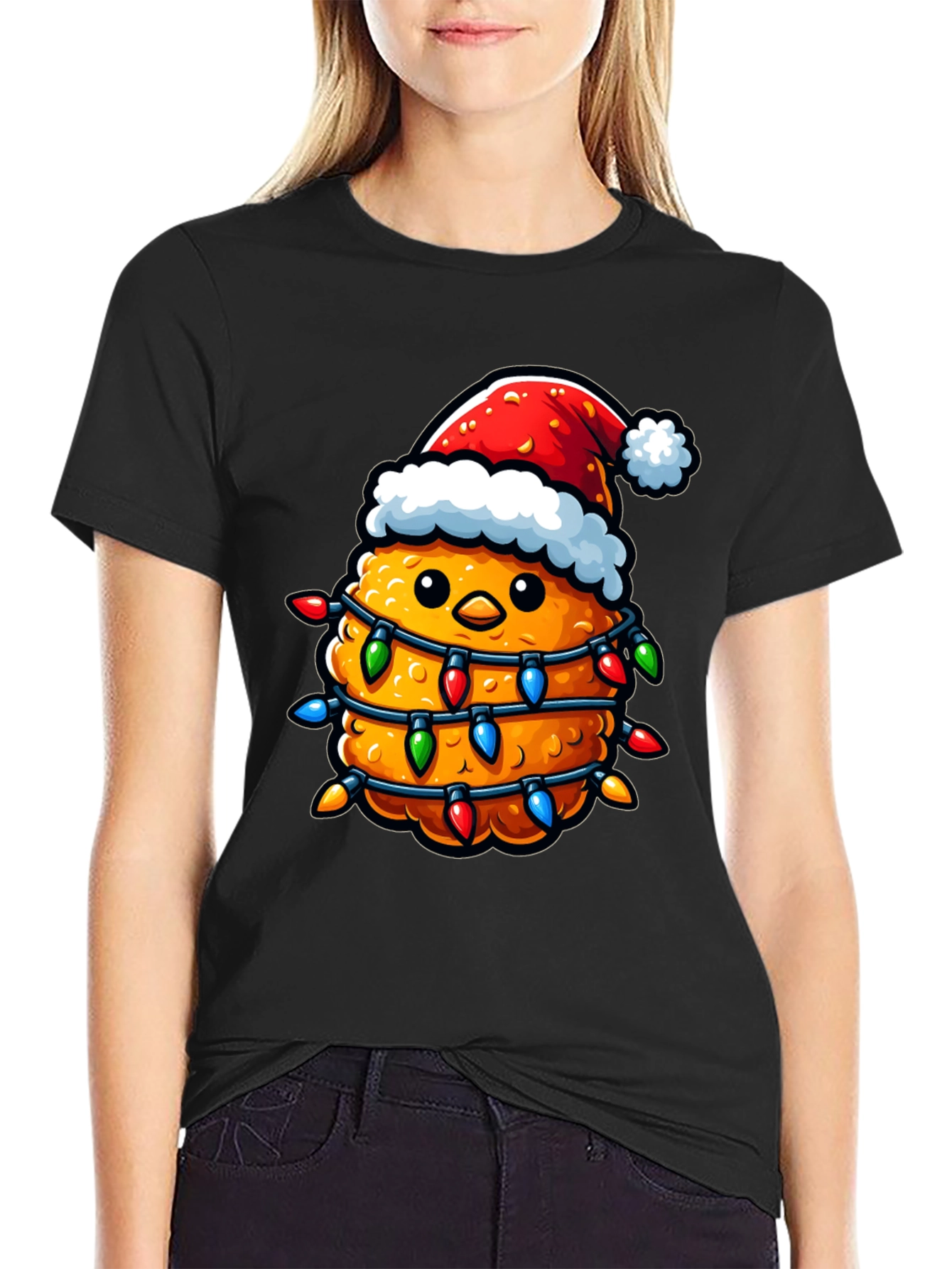 Festive Chicken Nugget Christmas T-Shirt