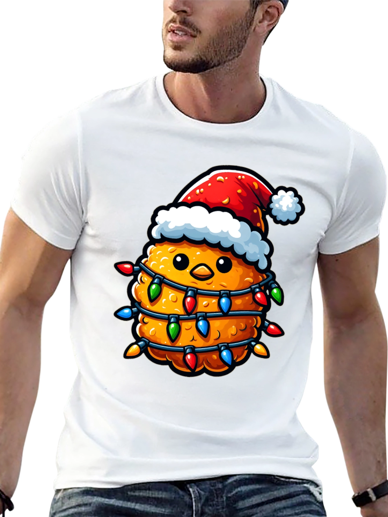 Festive Chicken Nugget Christmas T-Shirt