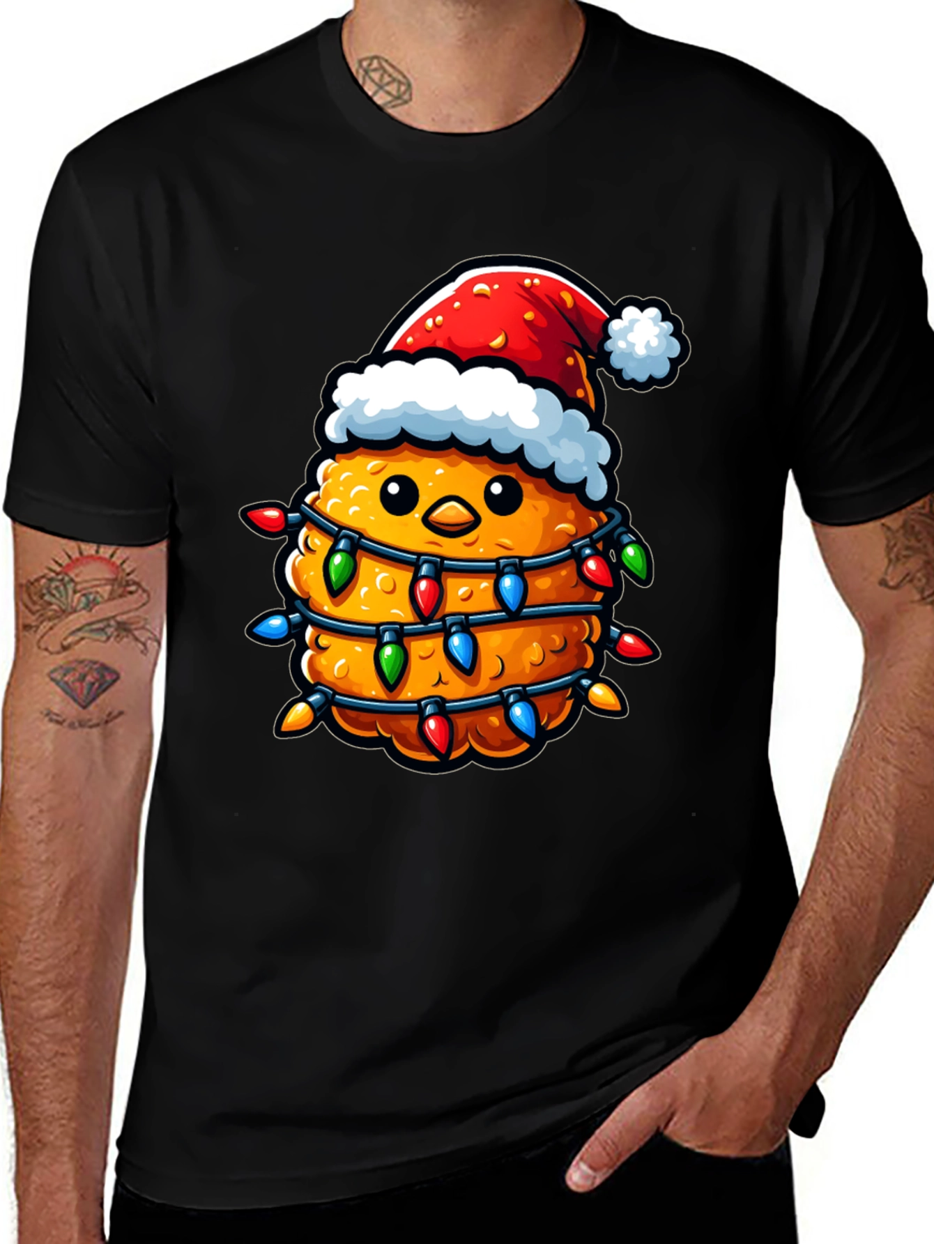 Festive Chicken Nugget Christmas T-Shirt