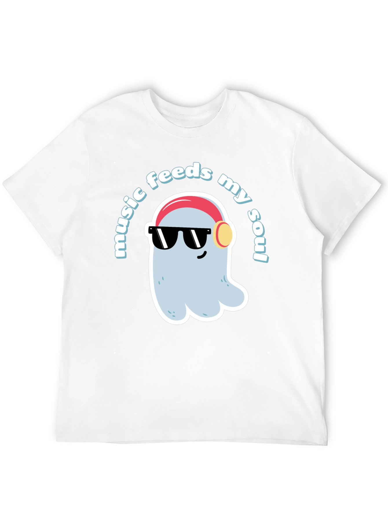 Music Feeds My Soul T-Shirt - Cool Ghost Design
