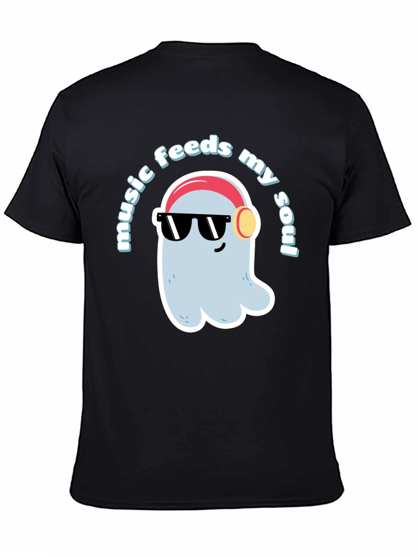 Music Feeds My Soul T-Shirt - Cool Ghost Design