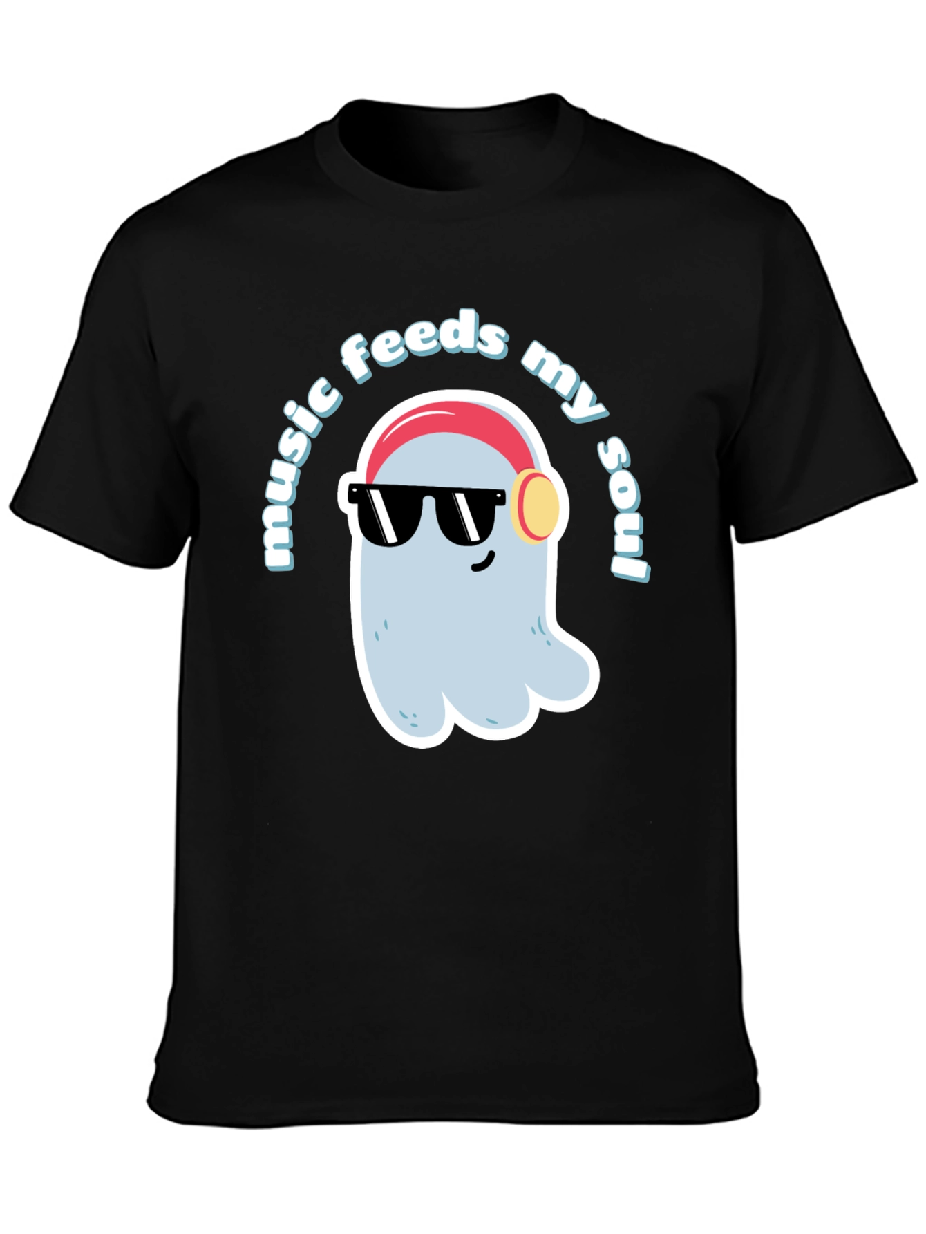 Music Feeds My Soul T-Shirt - Cool Ghost Design