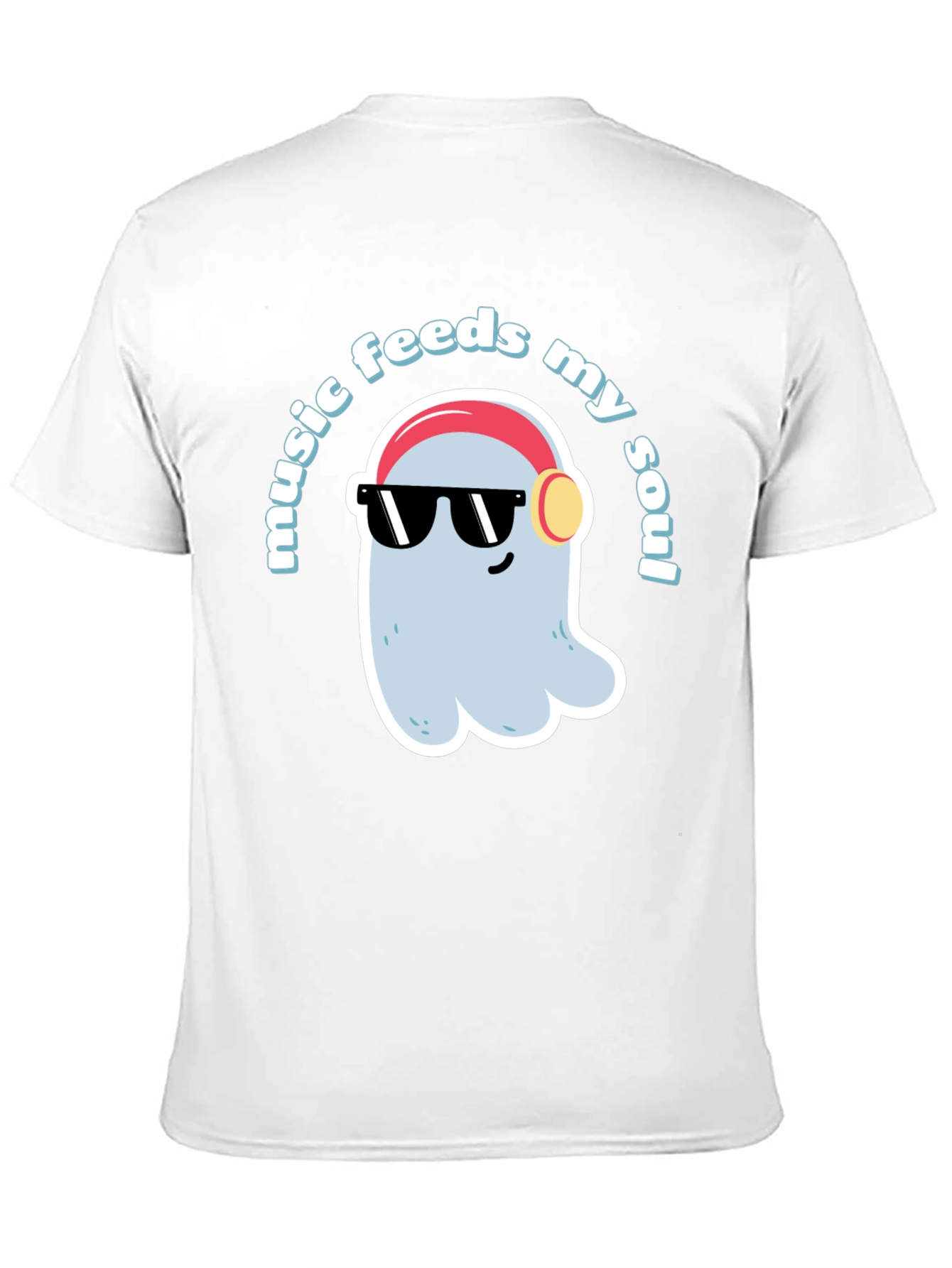 Music Feeds My Soul T-Shirt - Cool Ghost Design