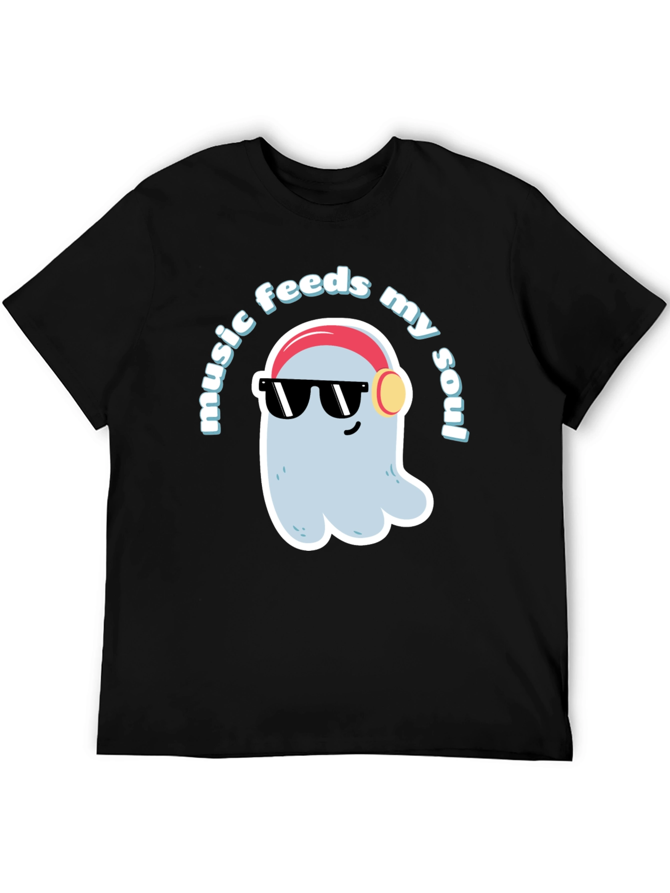 Music Feeds My Soul T-Shirt - Cool Ghost Design