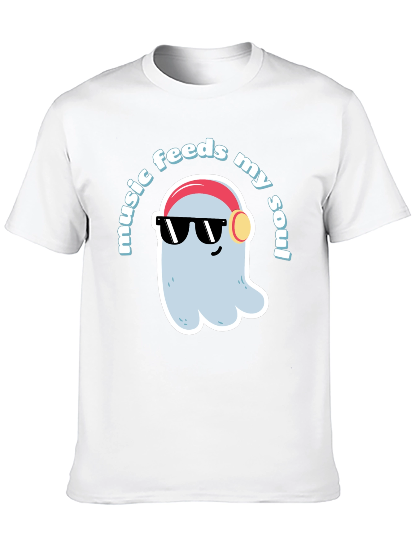 Music Feeds My Soul T-Shirt - Cool Ghost Design