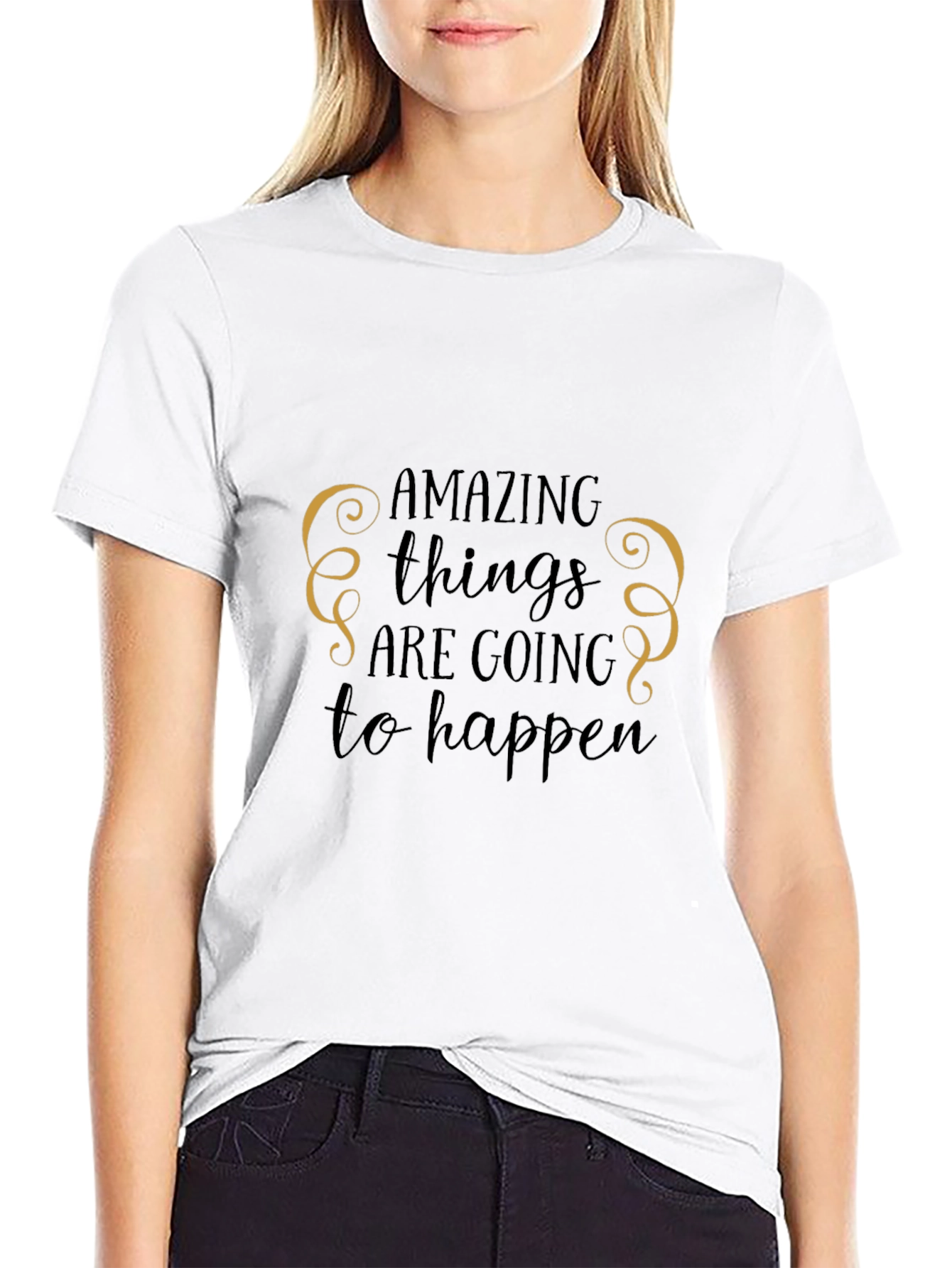 Amazing Things Graphic Tee - Black Cotton T-Shirt