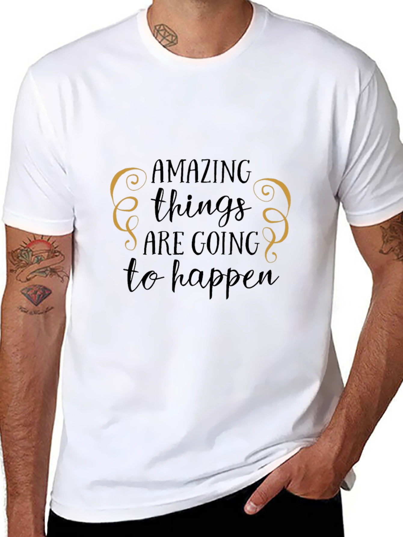 Amazing Things Graphic Tee - Black Cotton T-Shirt