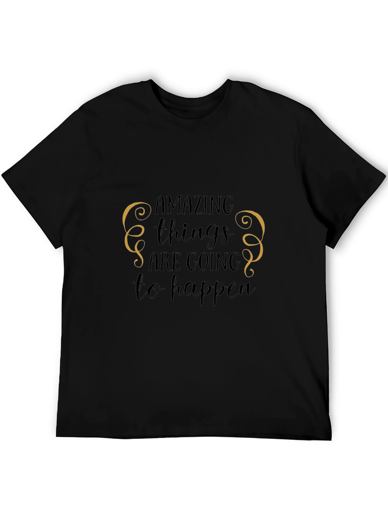 Amazing Things Graphic Tee - Black Cotton T-Shirt