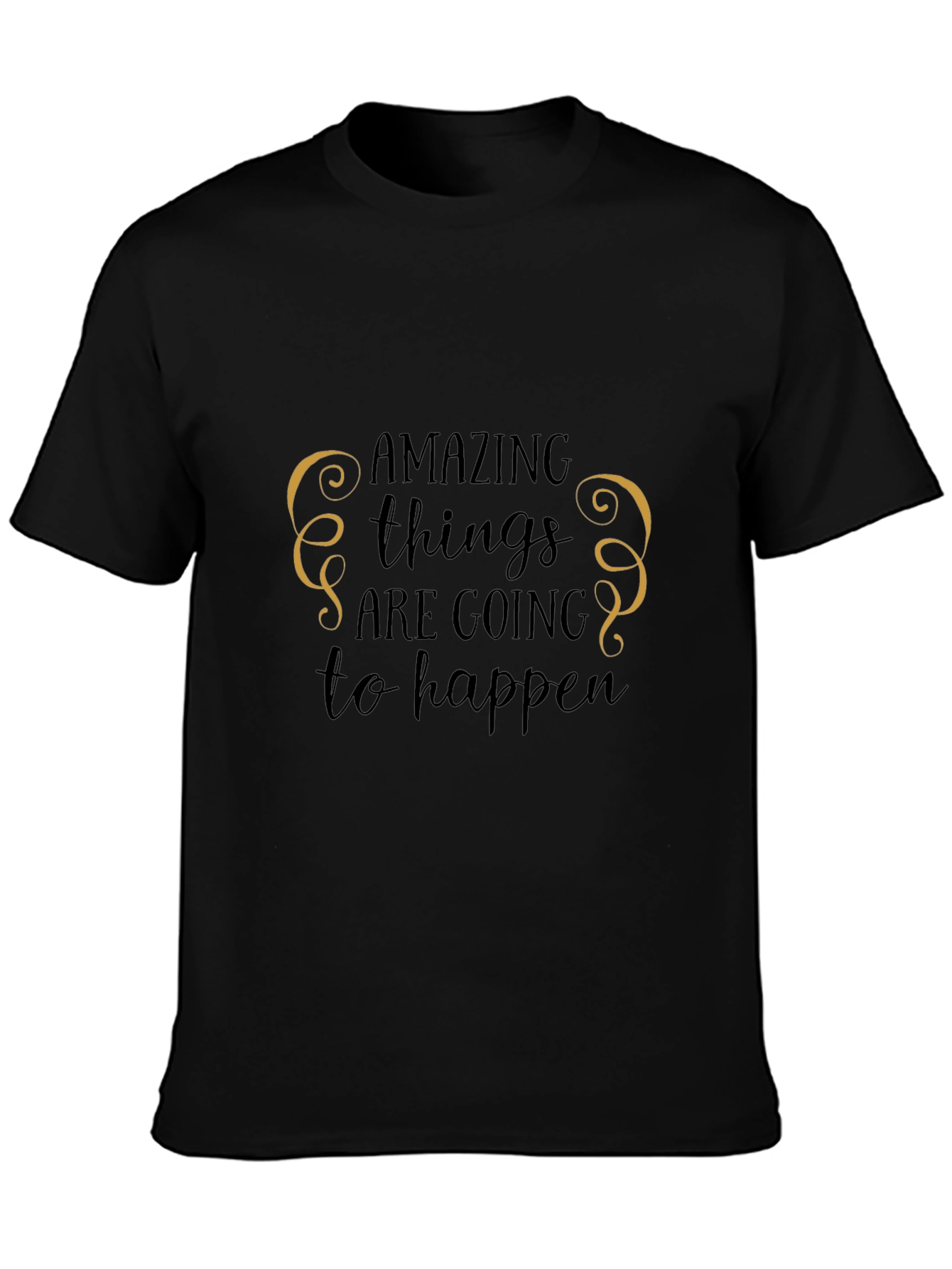 Amazing Things Graphic Tee - Black Cotton T-Shirt