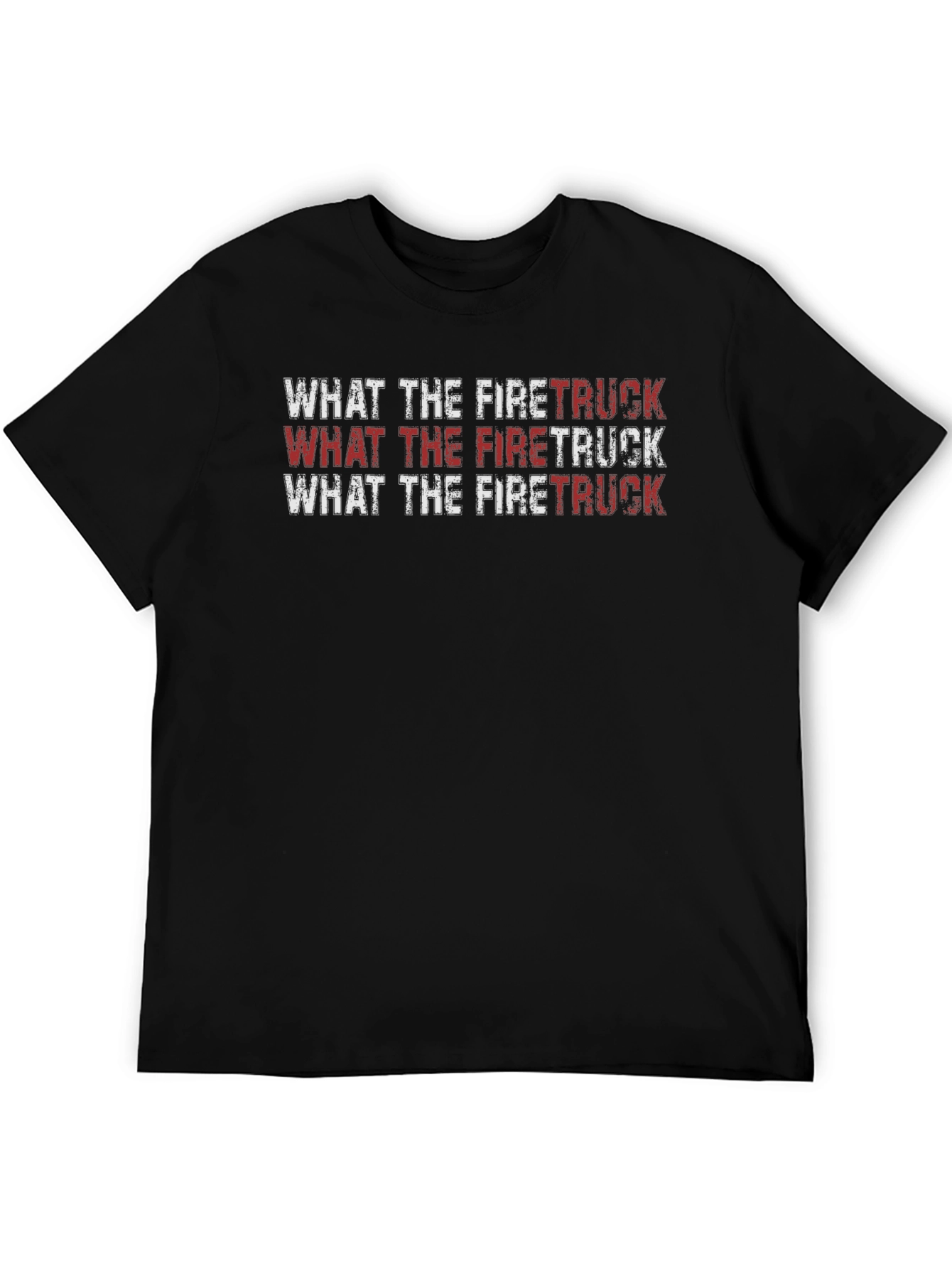 What the Firetruck Graphic Tee - Black Cotton T-Shirt