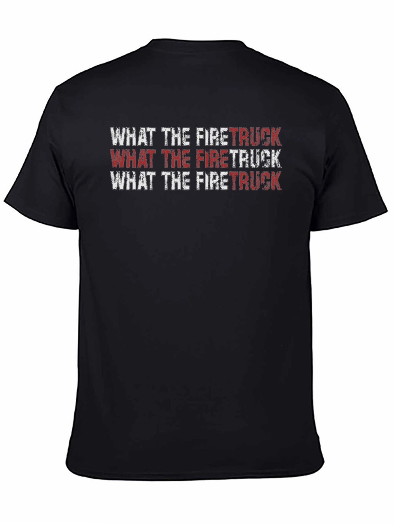 What the Firetruck Graphic Tee - Black Cotton T-Shirt