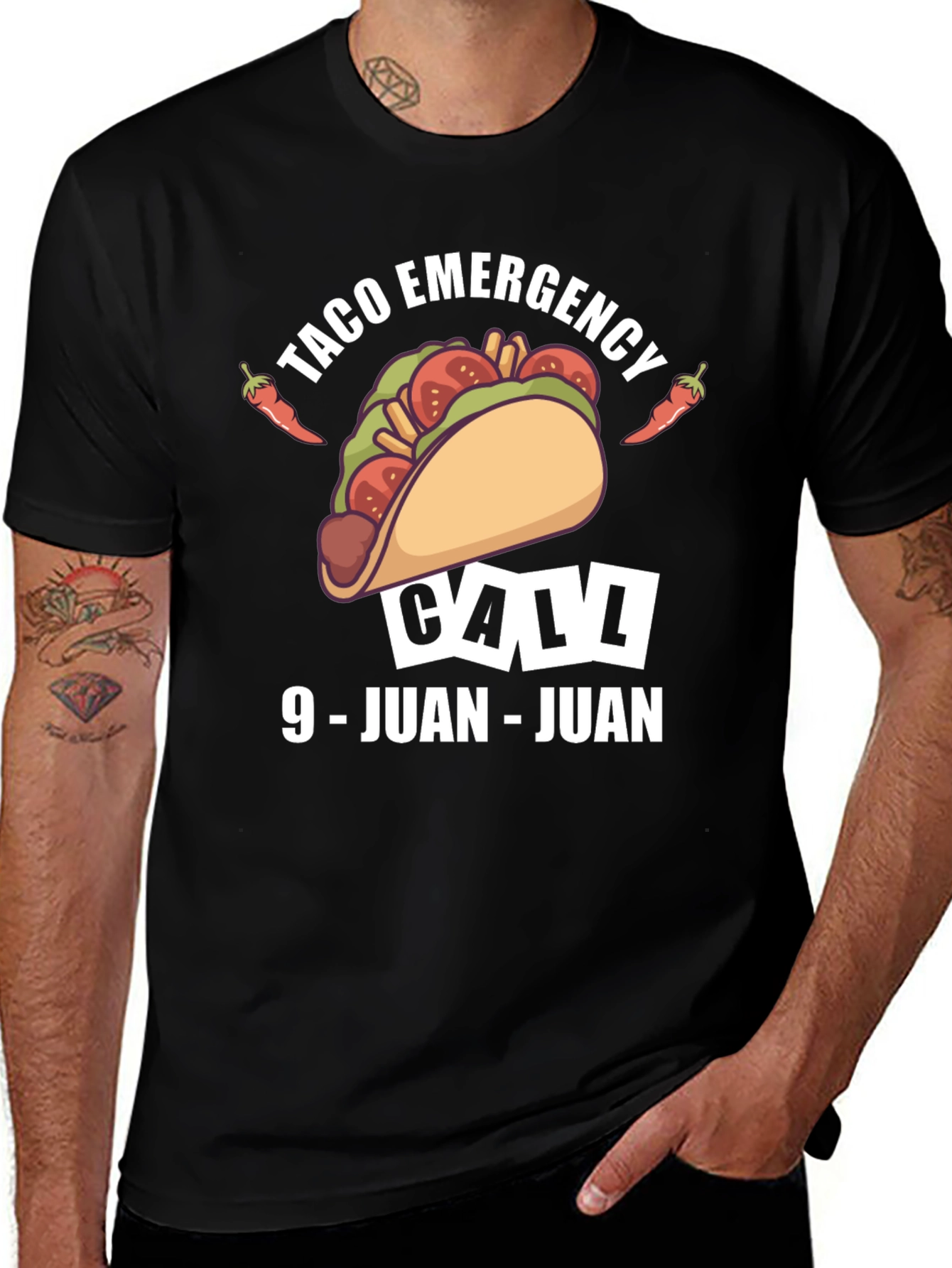 Taco Emergency T-Shirt - Call 9-Juan-Juan