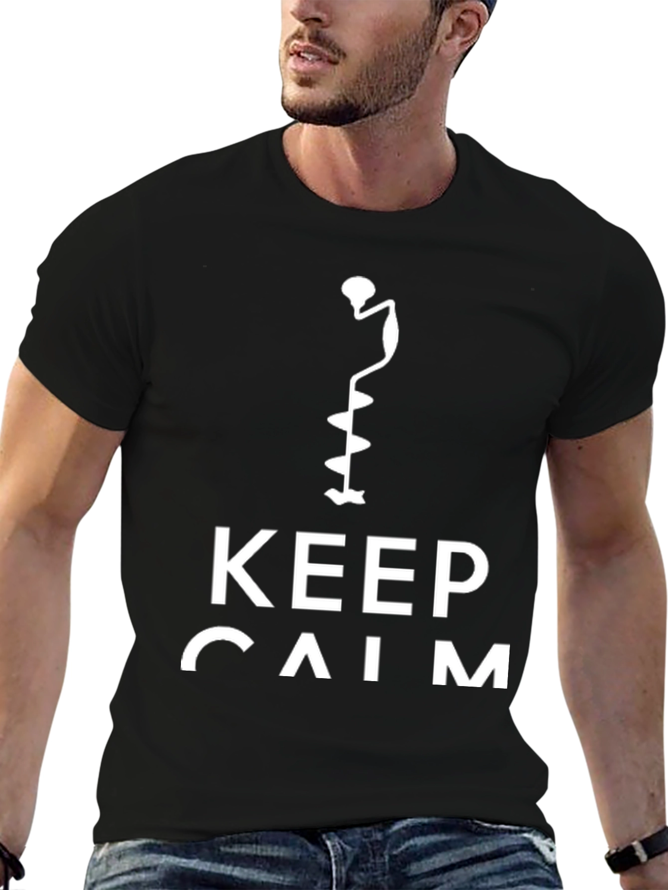 Keep Calm Ice Auger T-Shirt - Black