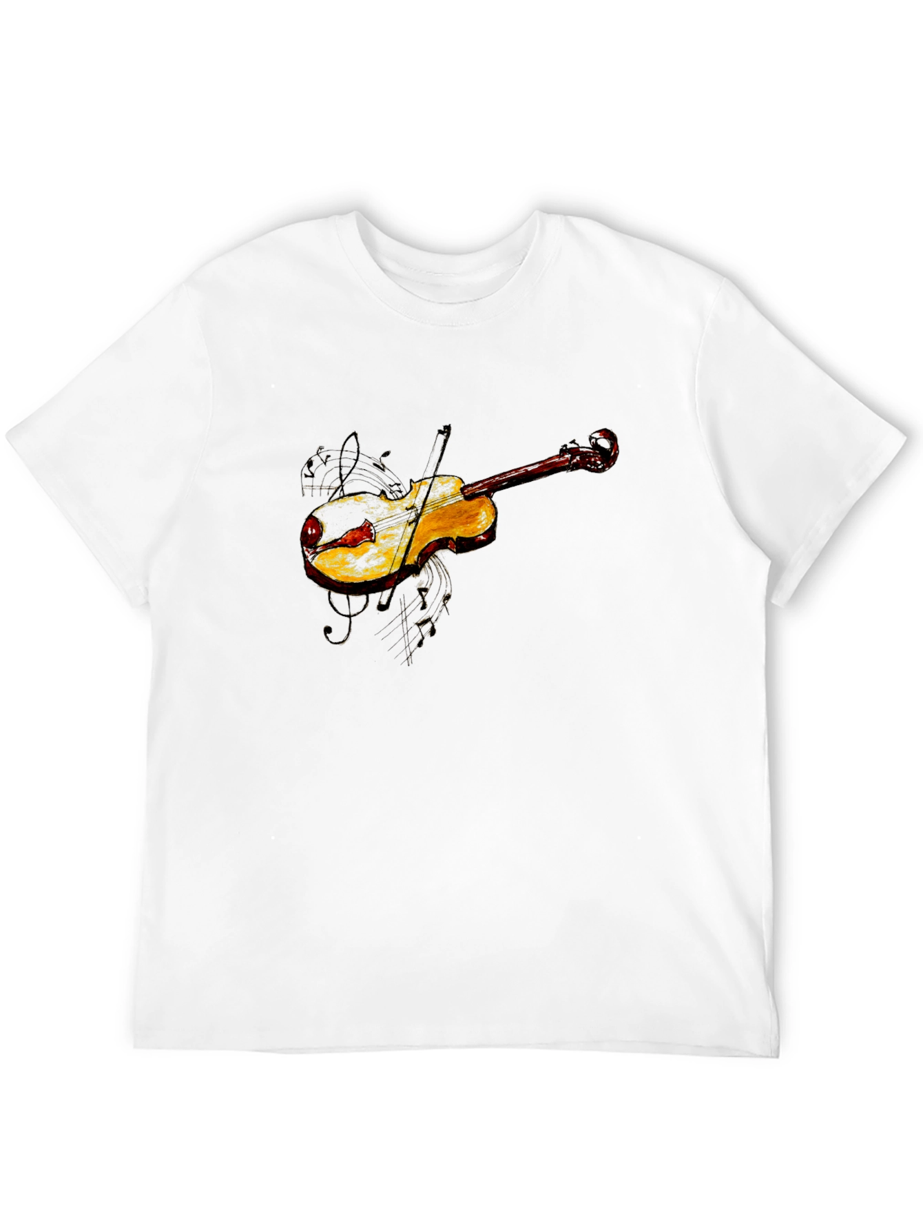 Violin Graphic Tee - Black Cotton Blend