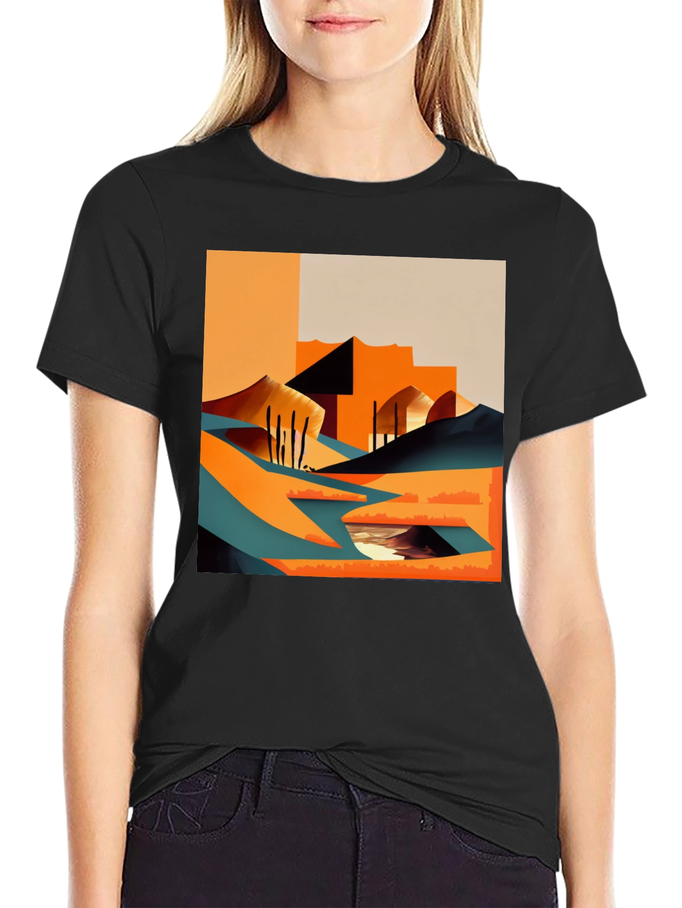 Abstract Desert Graphic Tee - Modern Art T-Shirt