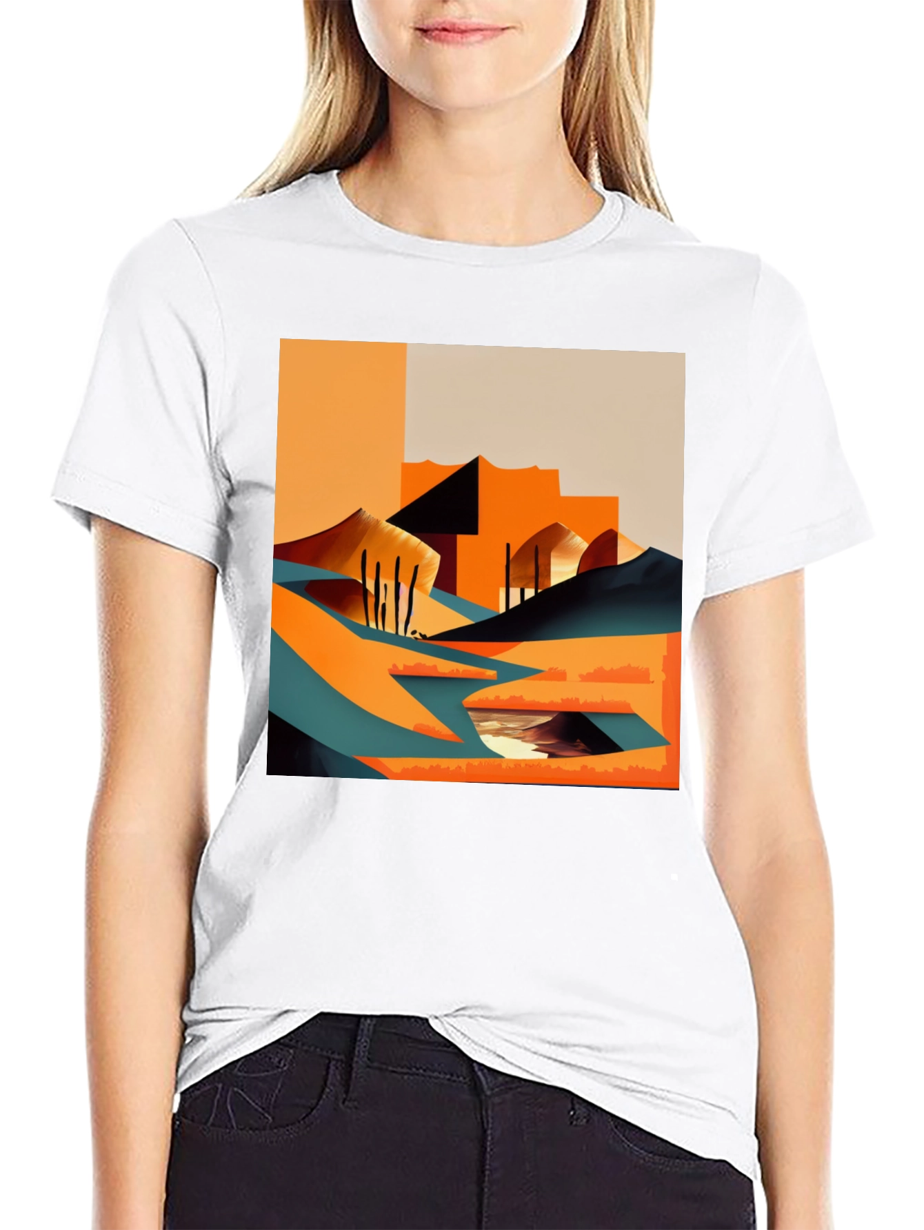 Abstract Desert Graphic Tee - Modern Art T-Shirt