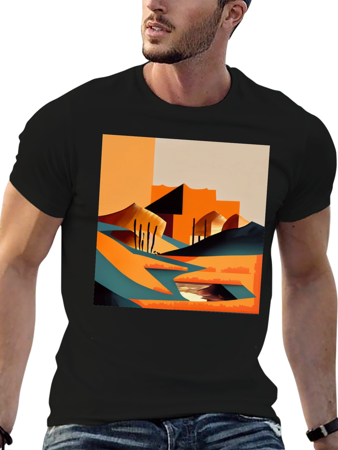 Abstract Desert Graphic Tee - Modern Art T-Shirt