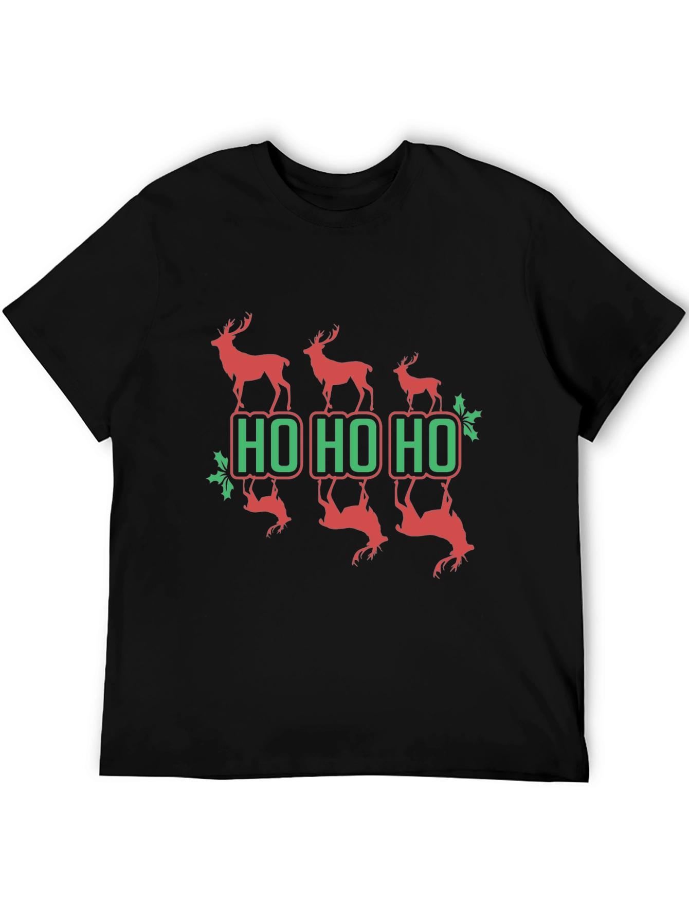 Festive Reindeer Ho Ho Ho Graphic Tee