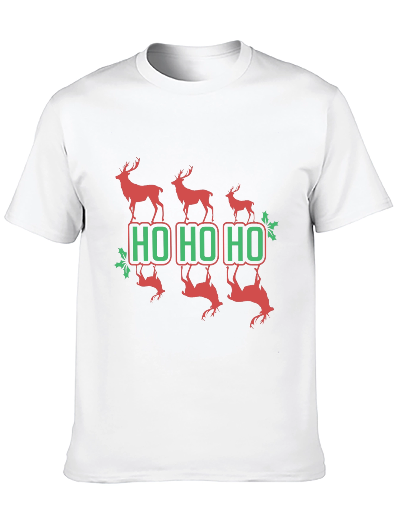 Festive Reindeer Ho Ho Ho Graphic Tee