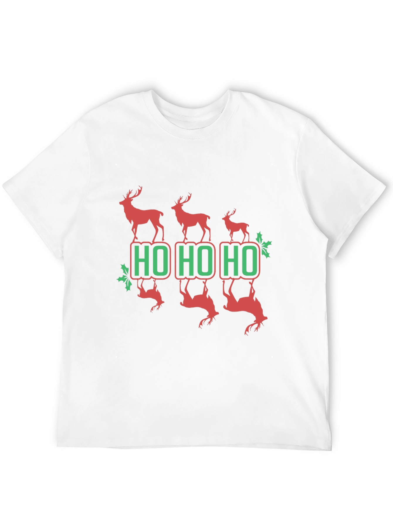 Festive Reindeer Ho Ho Ho Graphic Tee