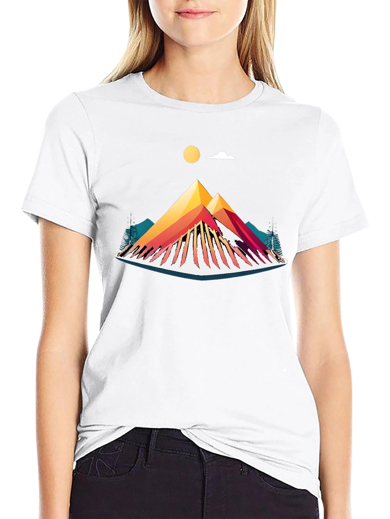 Abstract Mountain Graphic T-Shirt