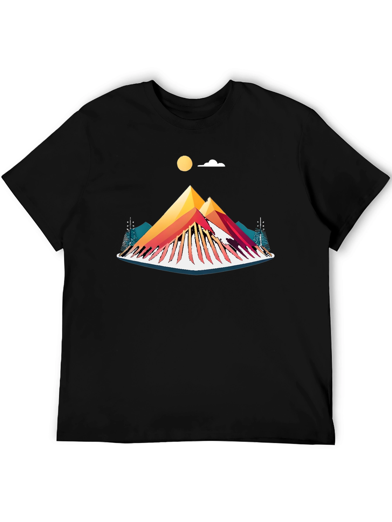 Abstract Mountain Graphic T-Shirt