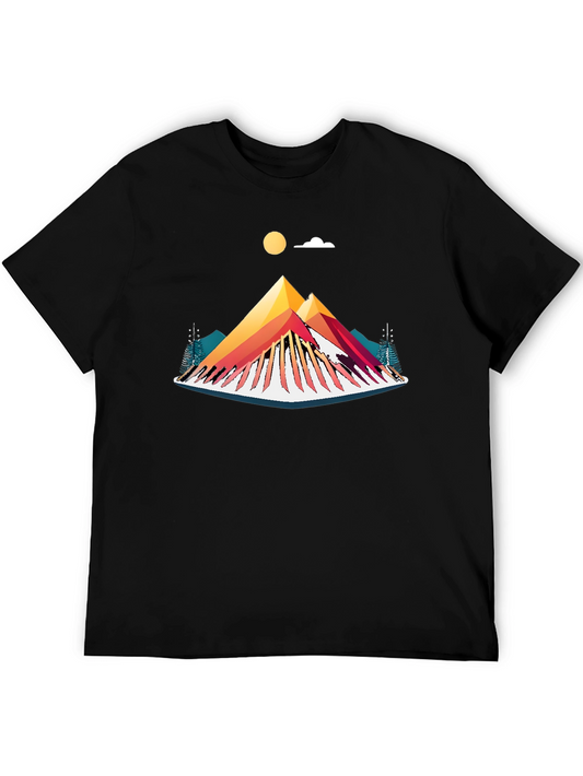 Abstract Mountain Graphic T-Shirt