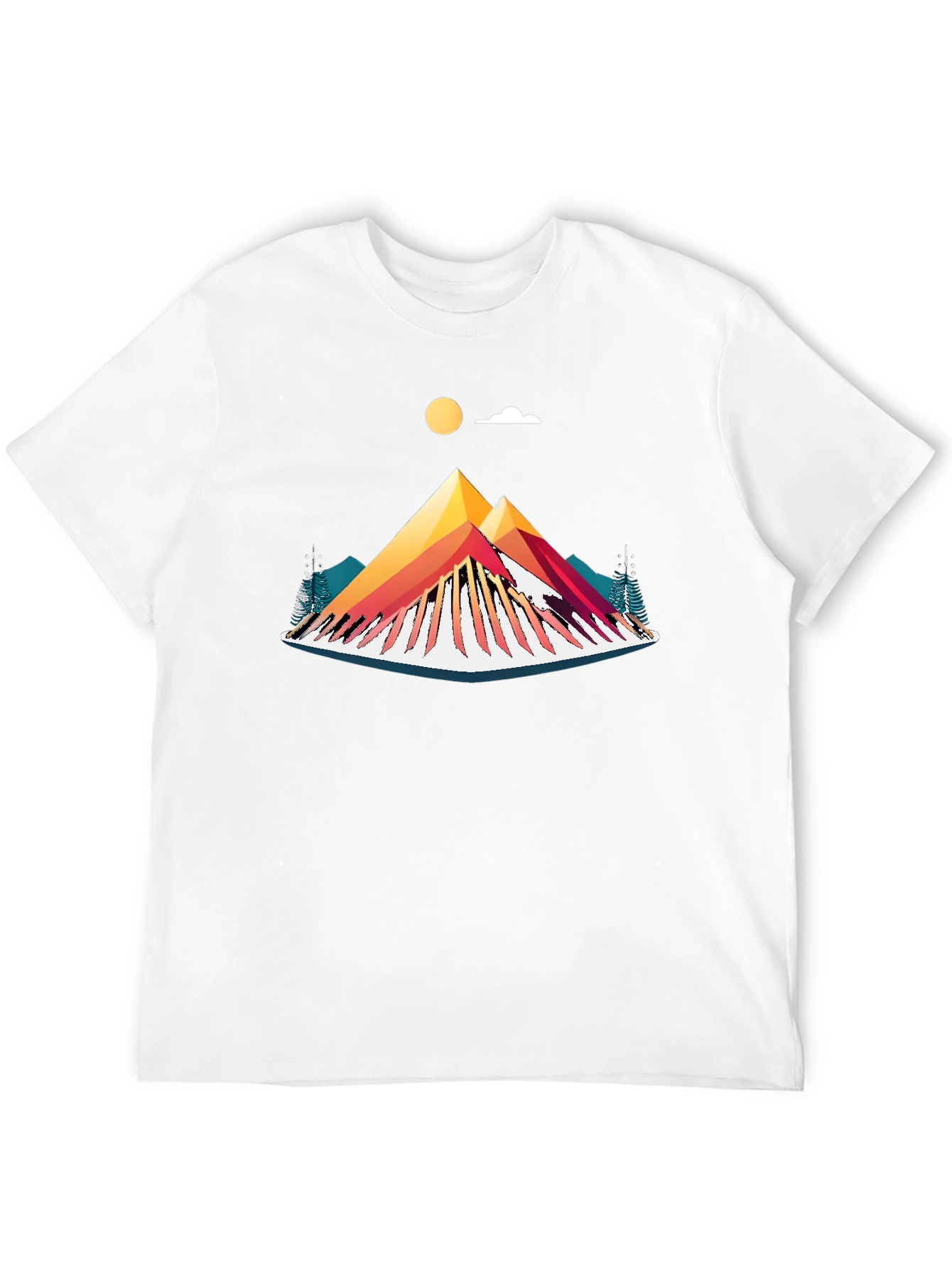 Abstract Mountain Graphic T-Shirt
