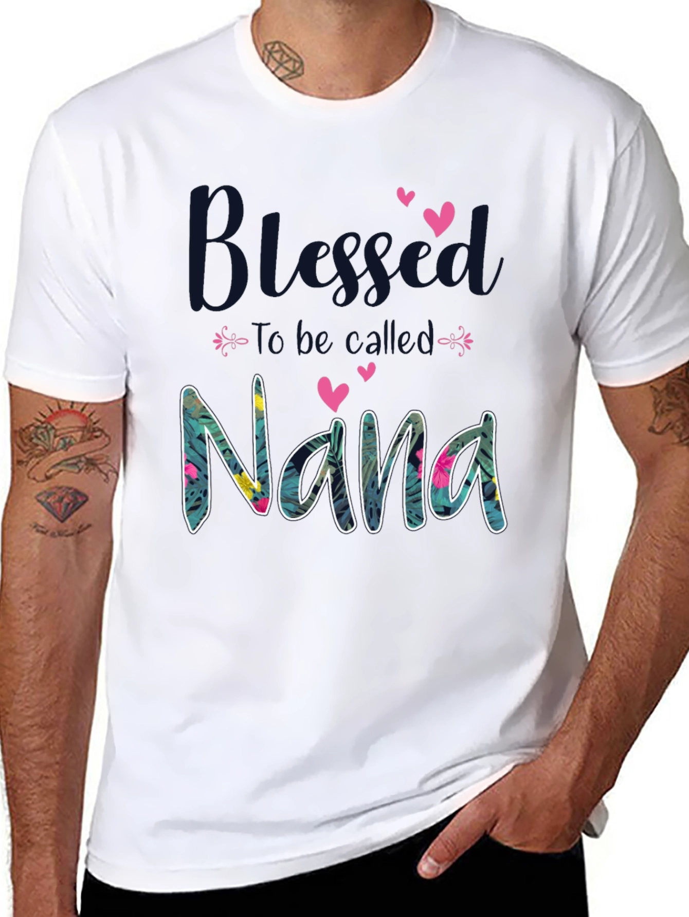 Blessed Nana T-Shirt - Floral Design