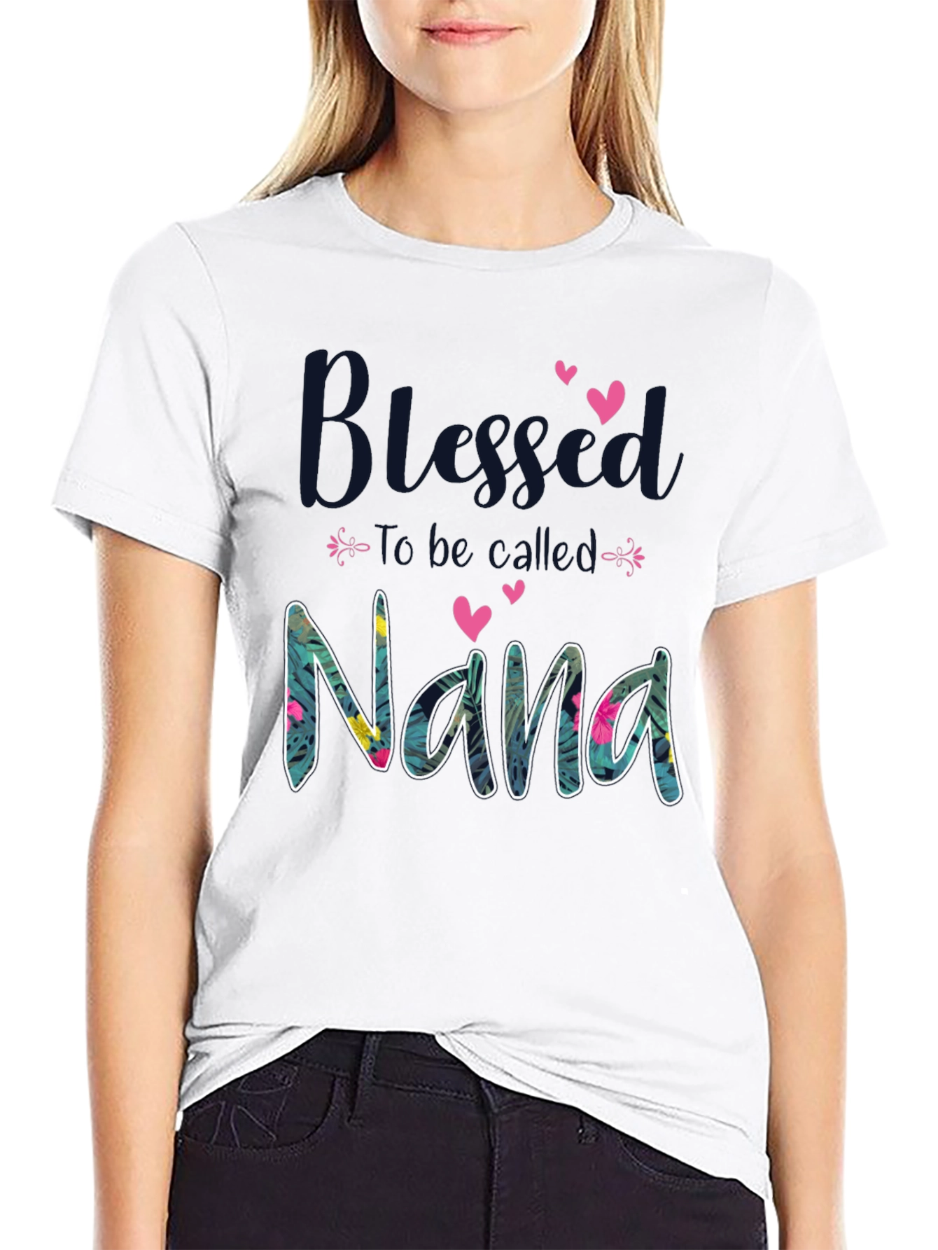 Blessed Nana T-Shirt - Floral Design