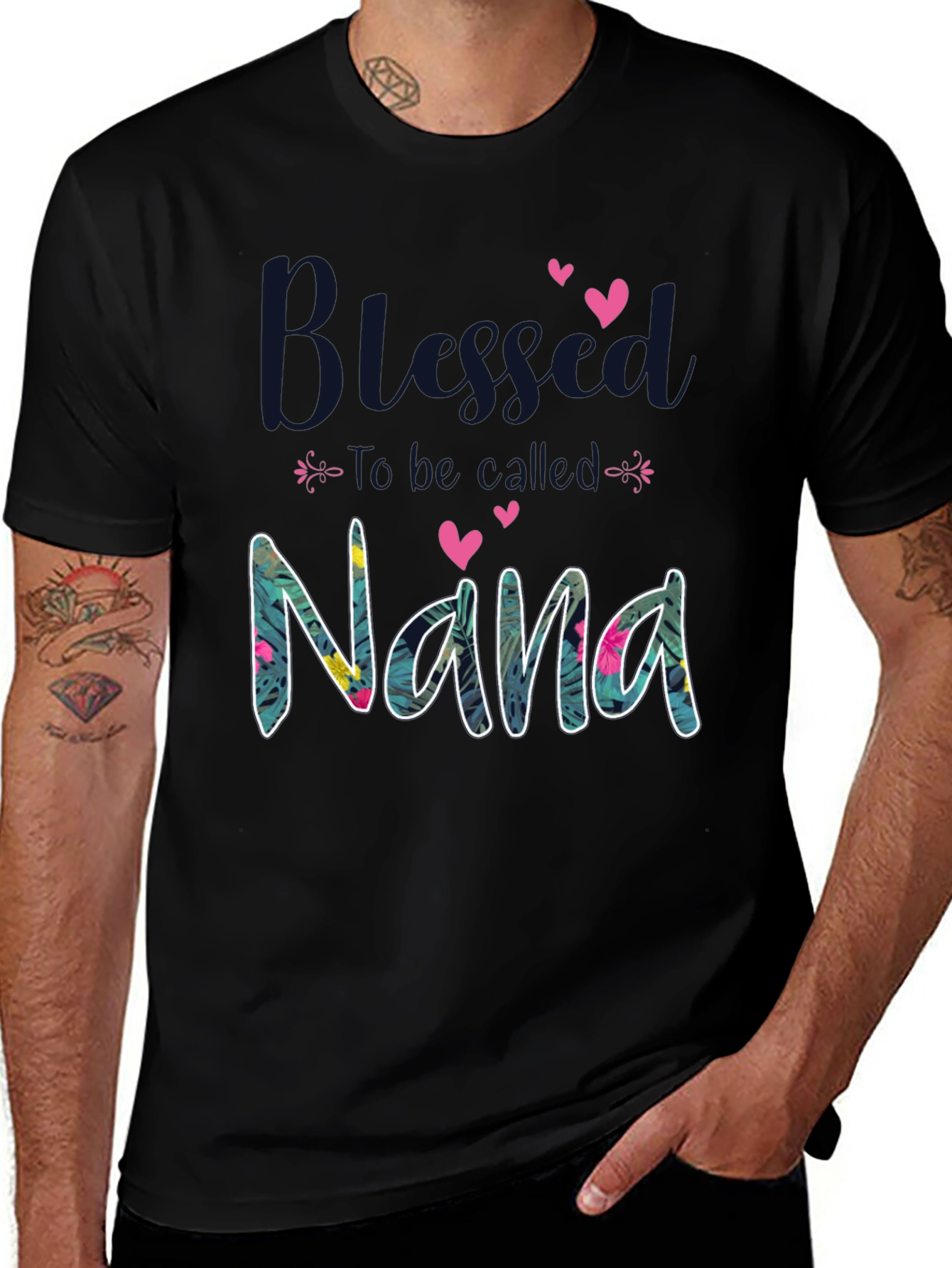 Blessed Nana T-Shirt - Floral Design