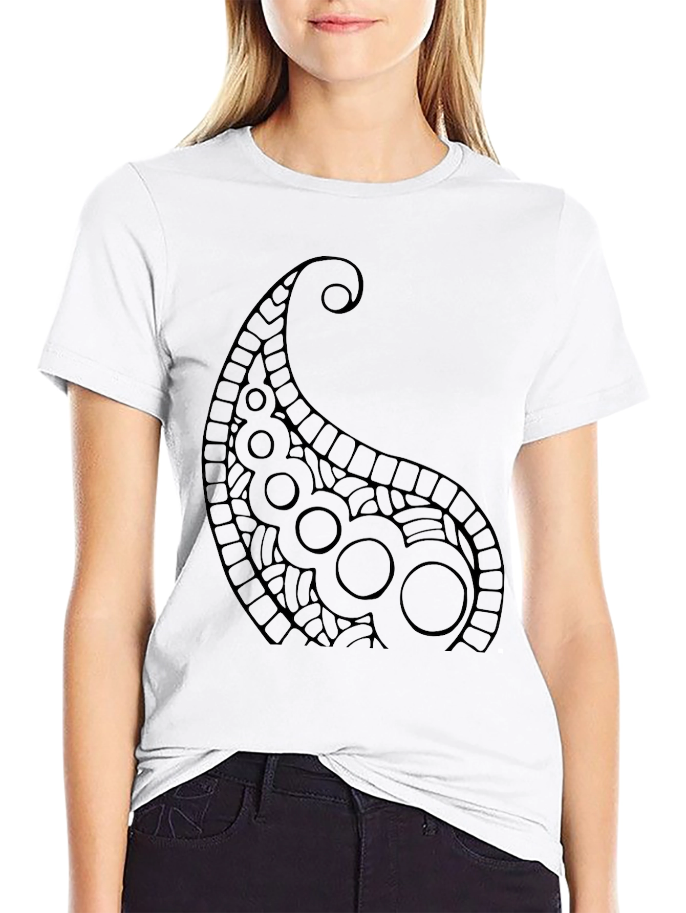 Paisley Print Black T-Shirt