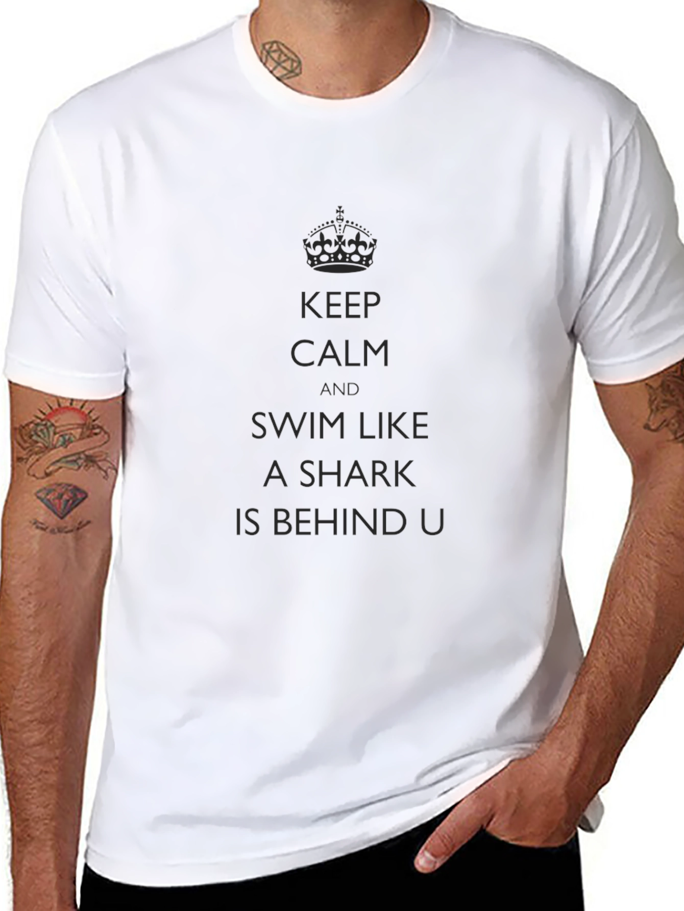 Keep Calm Shark T-Shirt - Dark Humor Tee