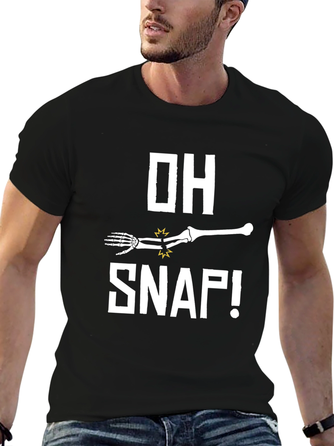 Funny Oh Snap Broken Bone Skeleton Arm T-Shirt