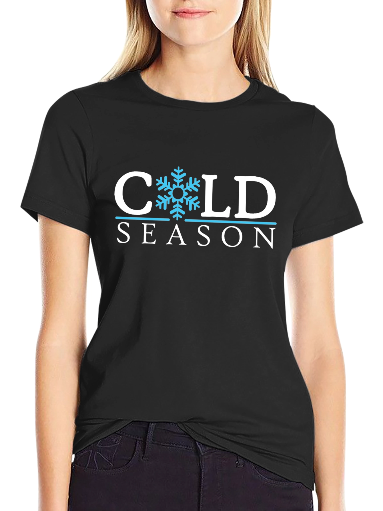 Cold Season Graphic Tee - Black Cotton Shirt