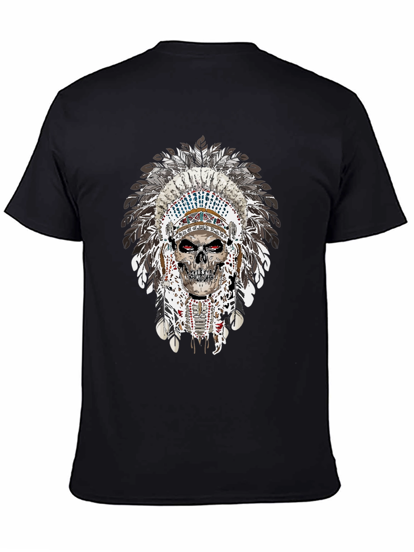 Skull Indian Headdress Graphic Tee