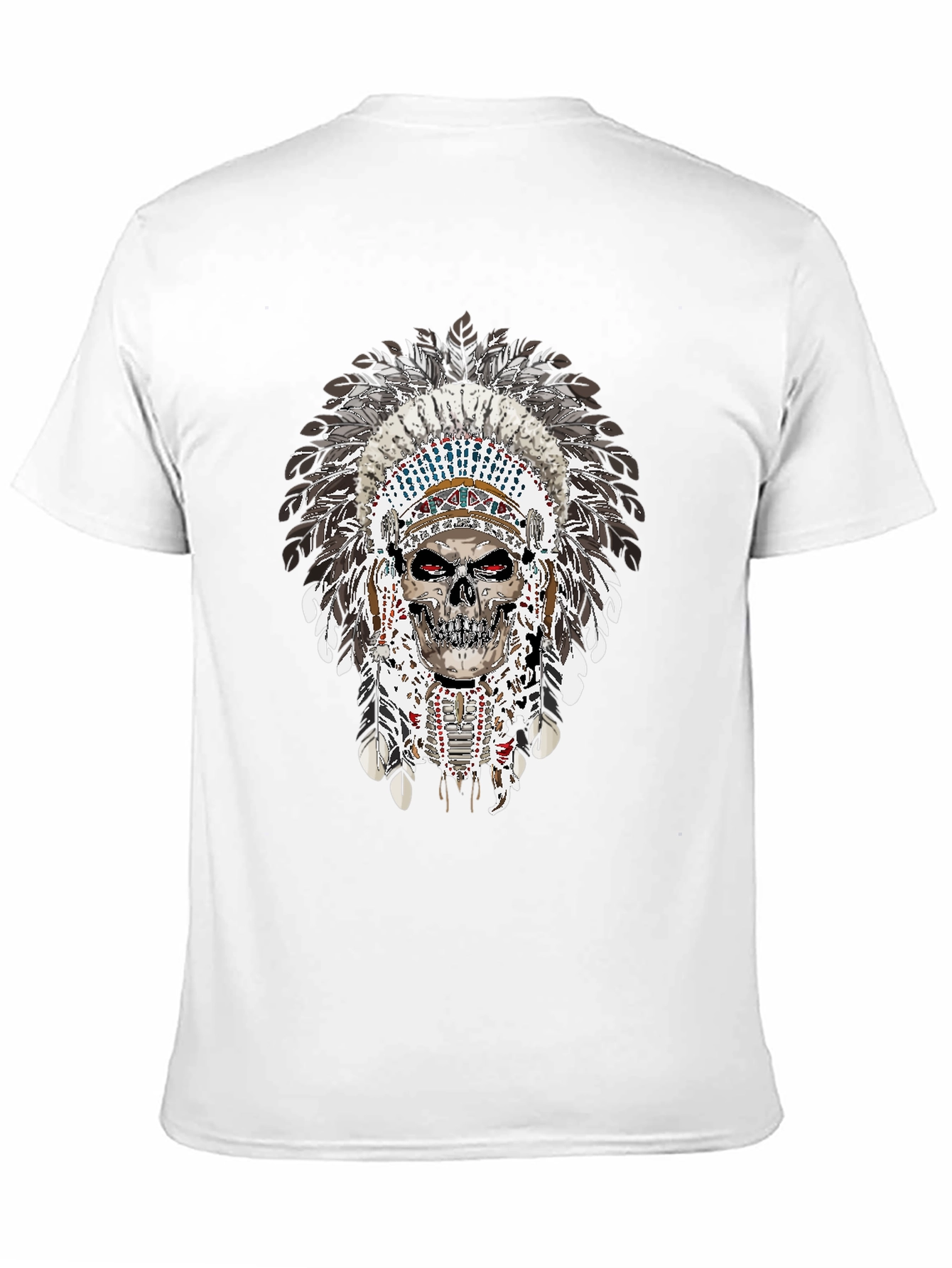 Skull Indian Headdress Graphic Tee
