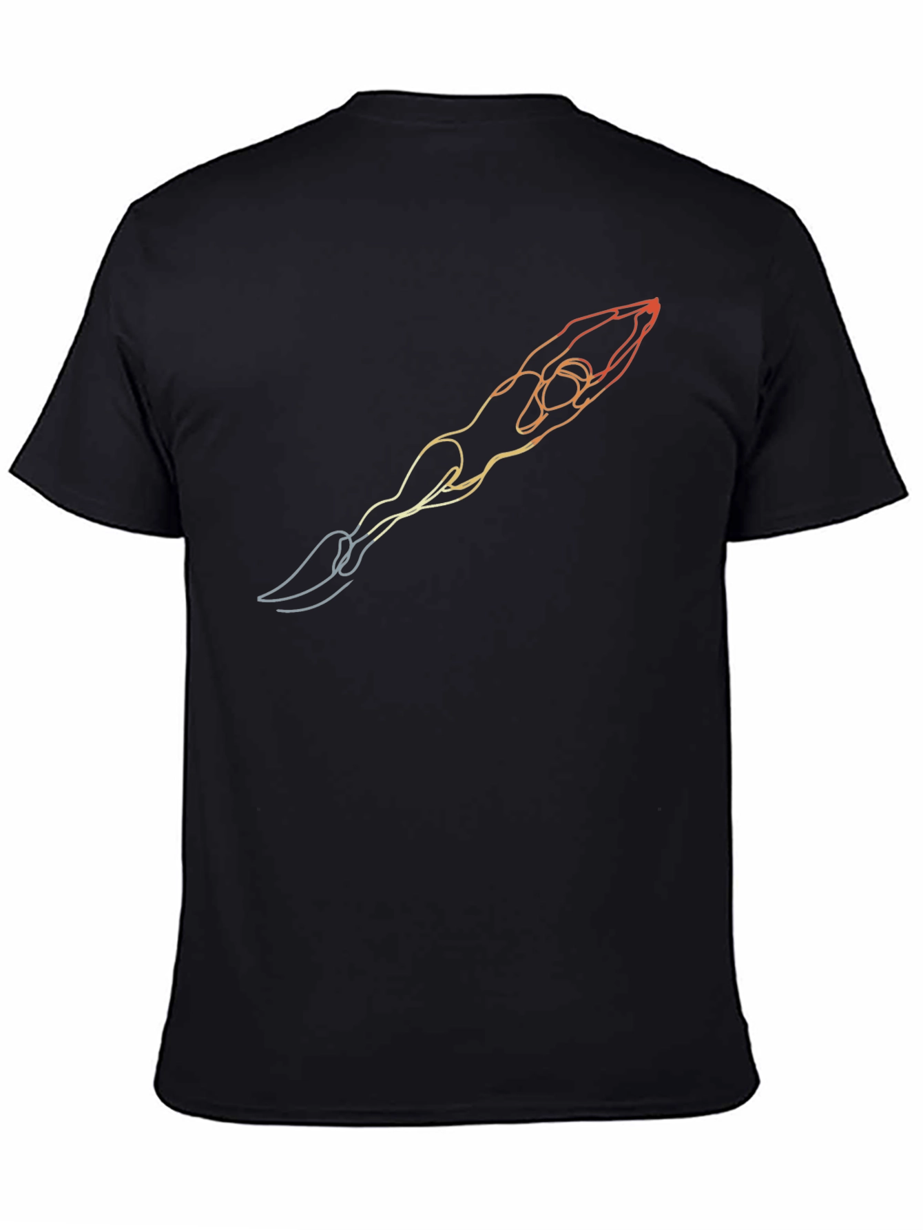 Diver Line Art T-Shirt - Black