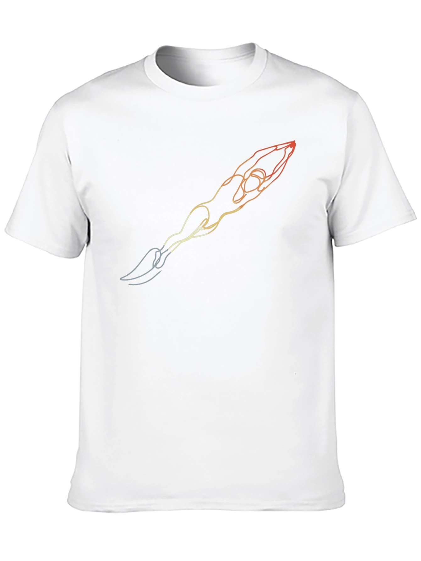 Diver Line Art T-Shirt - Black