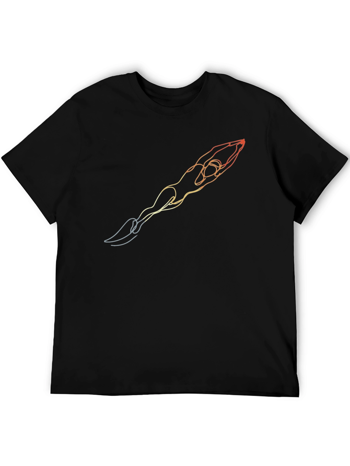 Diver Line Art T-Shirt - Black