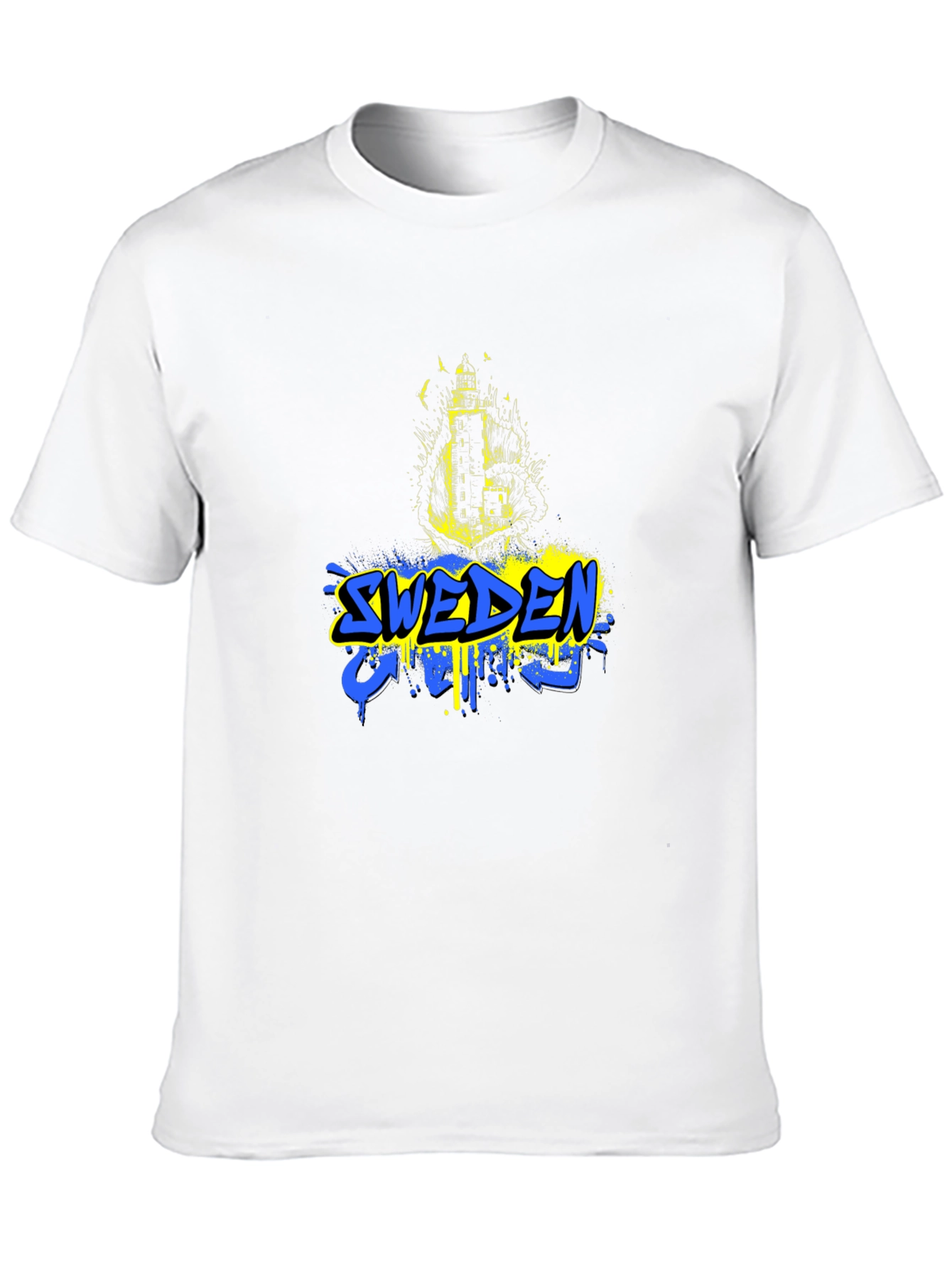 Sweden Flag Graphic Black T-Shirt