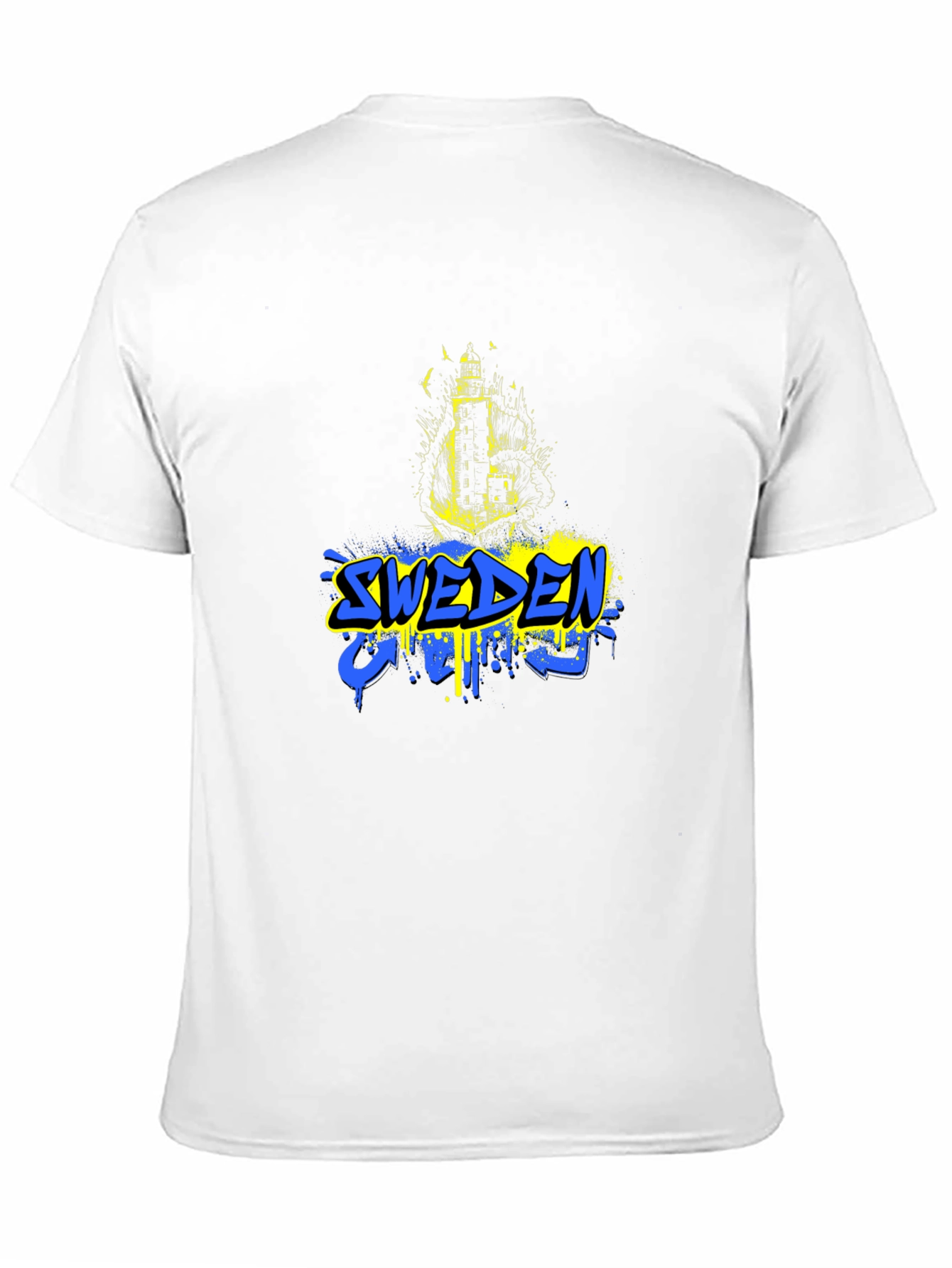 Sweden Flag Graphic Black T-Shirt