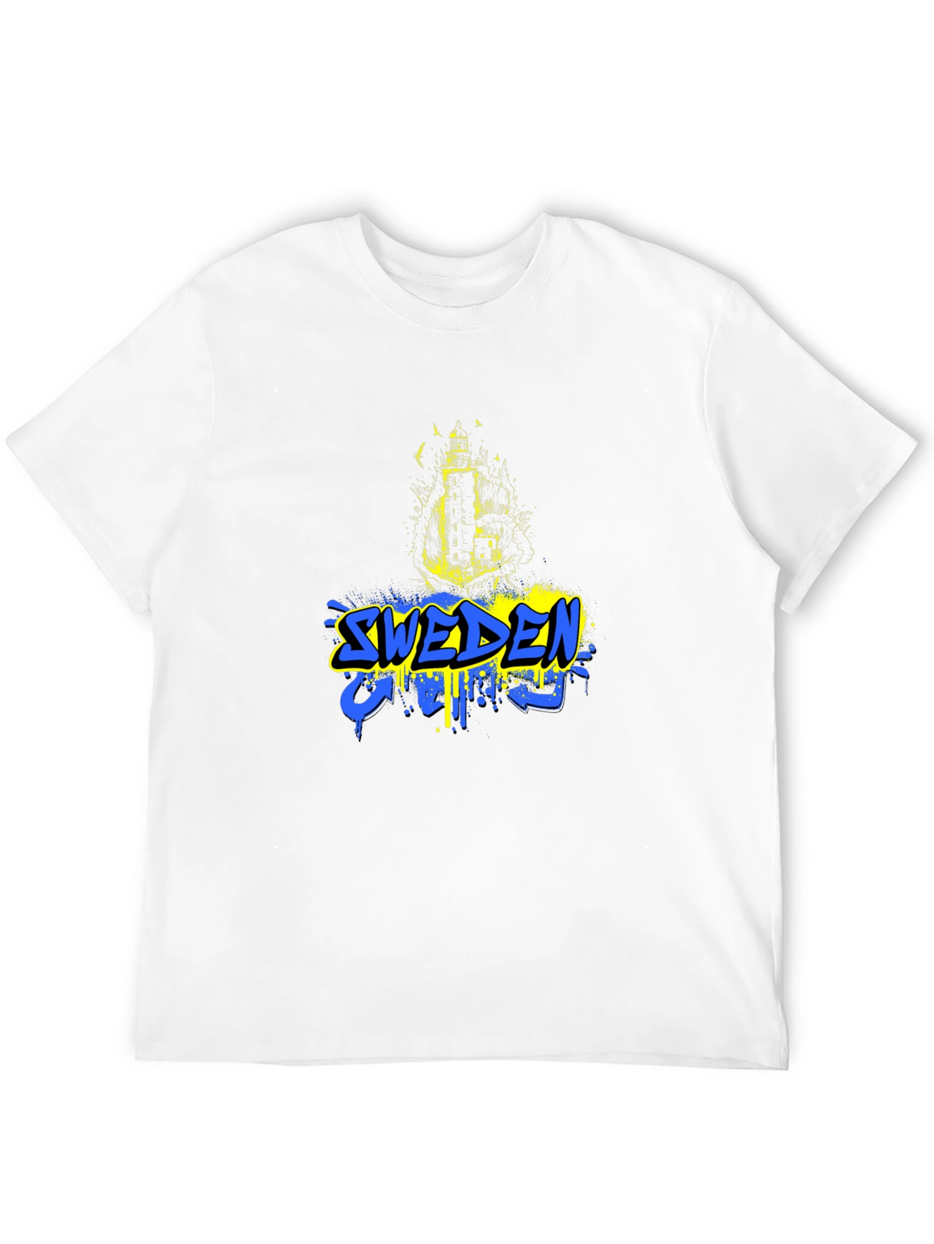 Sweden Flag Graphic Black T-Shirt