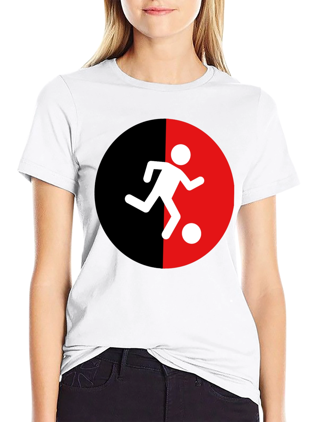 Soccer Player Graphic Tee - Black