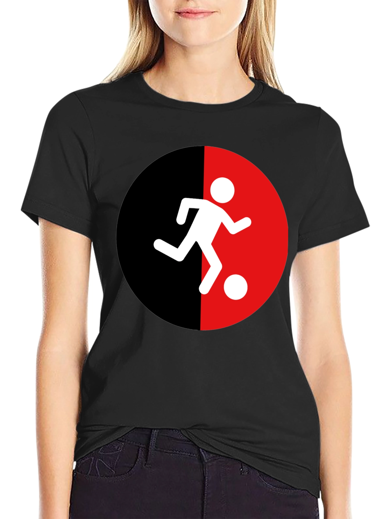 Soccer Player Graphic Tee - Black