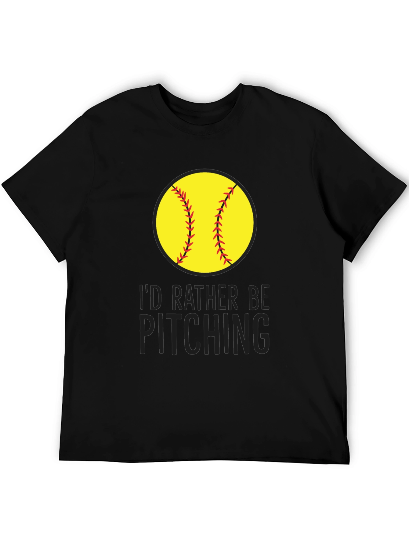 Id Rather Be Pitching T-Shirt - Softball Graphic Tee