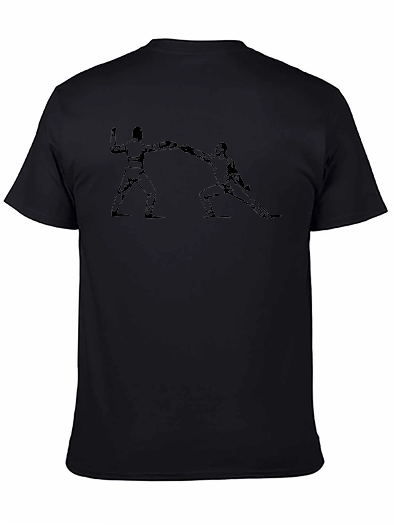 Fencing Silhouette Black T-Shirt